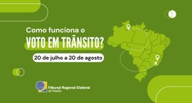 #Pratodosverem: No banner institucional lê-se : Como funciona o voto em trânsito? Do lado direit...