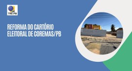 #PraTodosVerem: Na fotografia aparece um banner institucional azul com o logotipo do TRE-PB e o ...