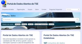 #PraTodosVerem: Na imagem aparece uma captura de tela do site Portal de Dados Abertos do TSE.