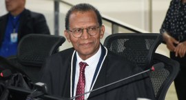 TJPB indica o desembargador João Benedito da Silva para compor a Corte Eleitoral #PraTodosVerem: Na fotografia aparece um homem vestindo toga, sentado em uma cadeira de escritór...