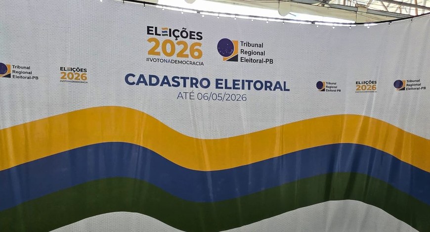 #PraTodosVerem: Na fotografia aparece uma banner símbolo das Eleições 2026, a logomarca do TRE-P...