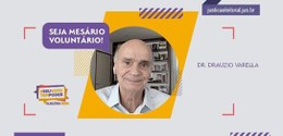 Banner em fundo branco com uma foto do Dr. Drauzio Varella ao centro sobre um retângulo laranja