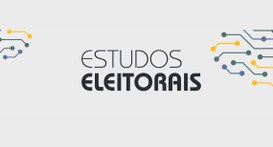 #PraTodosVerem: Card retangular com a expressão “Estudos Eleitorais” no centro.