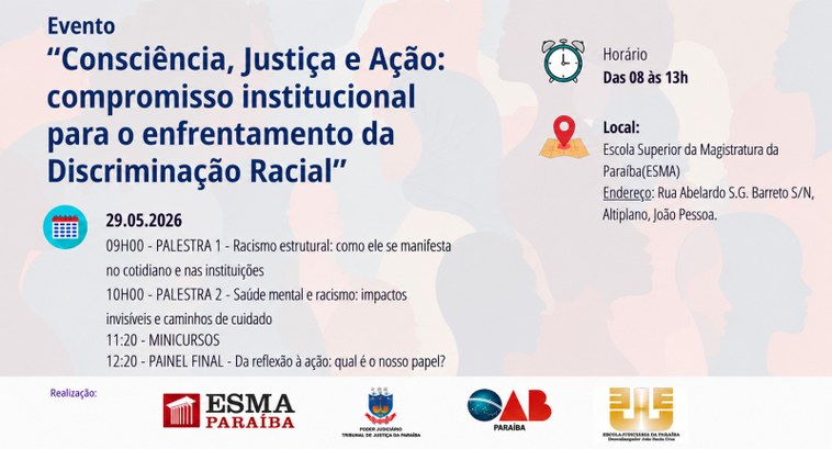 O diretor da EJE, kéops Vasconcelos, irá compor a mesa de abertura do evento “Consciência, Justi...