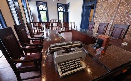 #PraTodosVerem: Na fotografia aparece a inauguração do Museu Eleitoral.