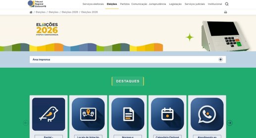 Plataforma reúne  serviços, dados, sistemas e orientações sobre o processo eleitoral