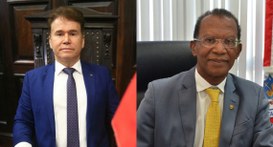 #PraTodosVerem: Na fotomontagem aparecem duas fotografias, lado a lado. Em ambas aparecem homens...