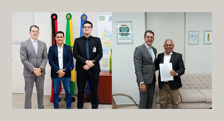 #ParaTodosVerem: Na ilustração aparece duas foto montagens. À esquerda aparece três homens em fr...