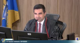 #PraTodosVerem: Na imagem aparece um homem sentado à Corte do Tribunal Regional Eleitoral da Par...