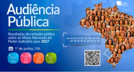 a Audiência pública, a partir das 15h, discutirá as Metas Nacionais do Poder Judiciário para 2027