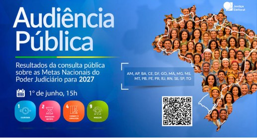 a Audiência pública, a partir das 15h, discutirá as Metas Nacionais do Poder Judiciário para 2027