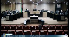 #ParaTodosVerem: Corte Eleitoral em sessão ordinária, juízes sentados à mesa do Tribunal Regiona...