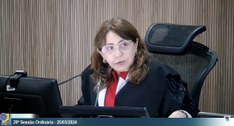 #PraTodosVerem: Na fotografia aparece a Presidente do TRE-PB, sentada à mesa da Corte, falando a...