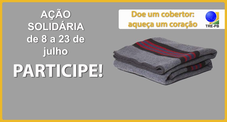 TRE-PB campanha de coberto e agasalho banner da campanha