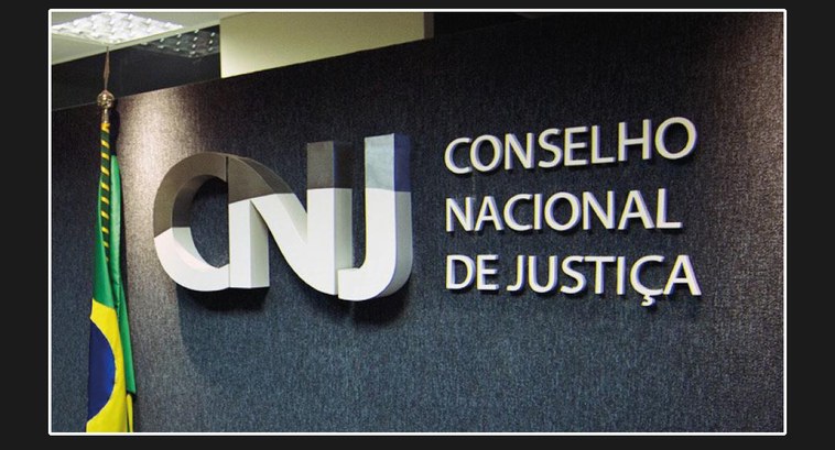 #PraCegoVer: Banner do Conselho Nacional de Justiça.
