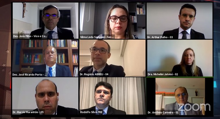 TRE-PB Corte Eleitoral sessão virtual #PraCegoVer: Sessão virtual da Corte Eleitoral paraibana