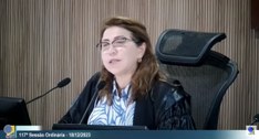 #ParaTodosVerem: Painel retangular com a desembargadora Agamenilde Dias, na Corte Eleitoral para...