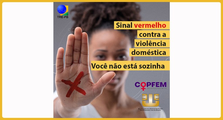 banner da EJE-PB: campanha contra violência feminina