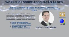 #PraCegoVer: Banner do evento com fotografia do professor Diogo Guanabara