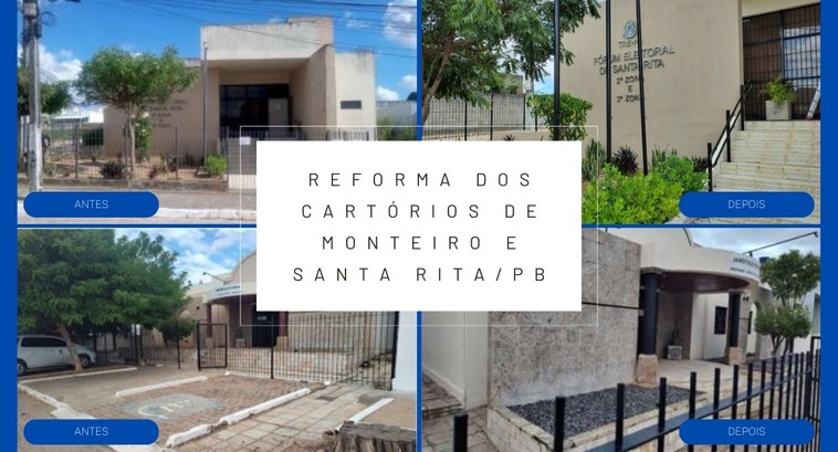 #PraTodosVerem: Fotomontagem com quatro fotografias dos Cartórios de Monteiro e Santa Rita, most...