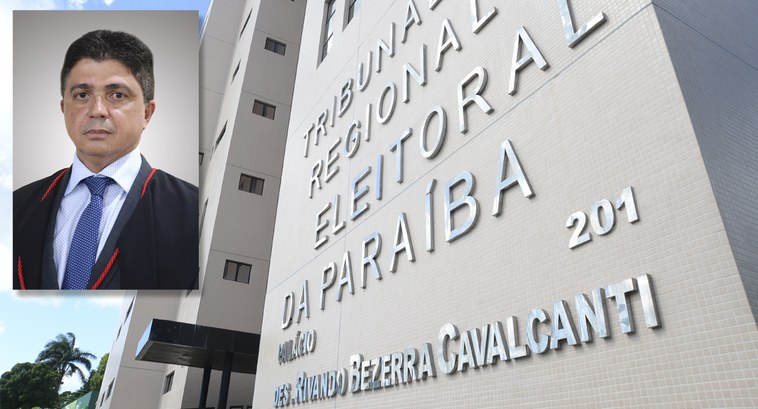 TRE-PB juiz Fábio Leandro reconduzido No canto superior esquerdo, em primeiro plano, fotografia de busto do juiz Fábio Leandro de Alen...