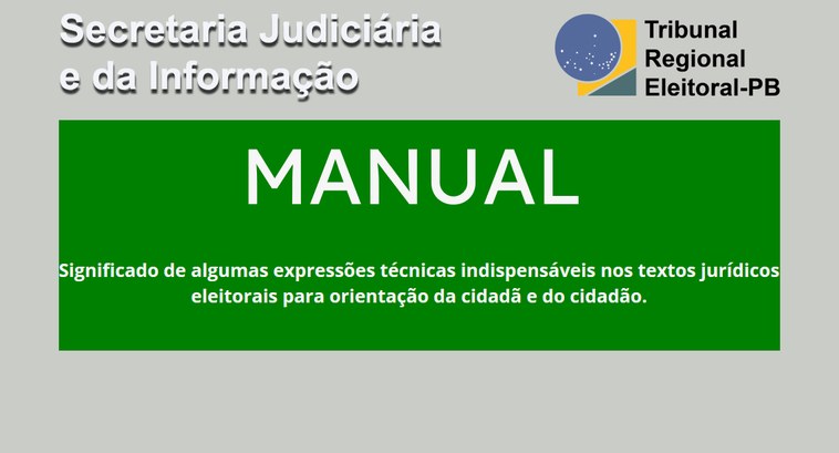 TRE-PB manual sji Card do Manual Expressões Técnicas Indispensáveis