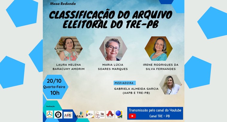 #ParaTodosVerem: Banner da Mesa Redonda “Classificação do Arquivo Eleitoral do Tribunal Regional...