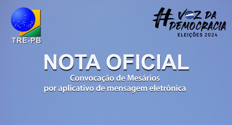 TRE-PB Nota Oficial mesários 2 imagem card ilustrativo