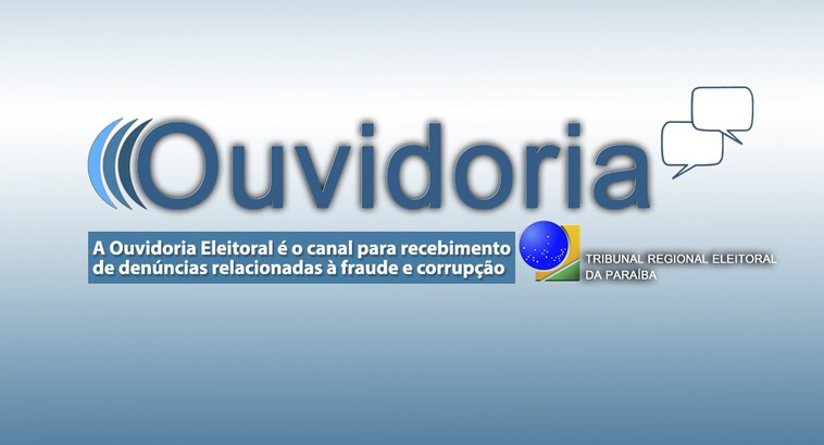 Banner retangular com os logotipos da Ouvidoria e do Tribunal Regional Eleitoral da Paraíba, e a...