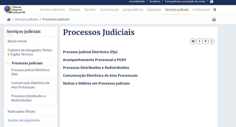 #ParaTodosVerem: Painel retangular com Portal do Tribunal Regional Eleitoral da Paraíba.