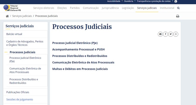 TRE-PB portal #ParaTodosVerem: Painel retangular com Portal do Tribunal Regional Eleitoral da Paraíba.