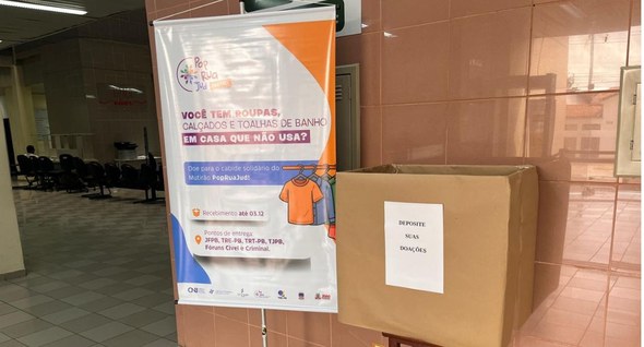 O ponto de coleta funciona na sede até 3 de dezembro e nos demais órgãos do sistema de Justiça
