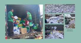 #PraTodosVerem: Na fotografia aparece uma montagem de cinco imagens com o título "Descarte Ecoló...