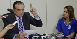 O desembargador Saulo Henriques de Sá e Benevides, presidente do TRE-PB, concede entrevista cole...