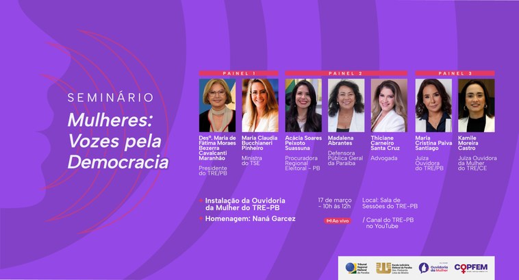 Painel retangular com várias fotografias de autoridades participantes
