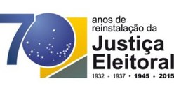 Logomarca dos setenta anos reinstalação Justiça Eleitoral - TSE