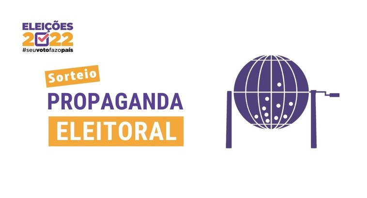 TRE-PB sorteio propaganda Banner do sorteio para veiculação da propaganda eleitoral no rádio e na televisão; no canto supe...
