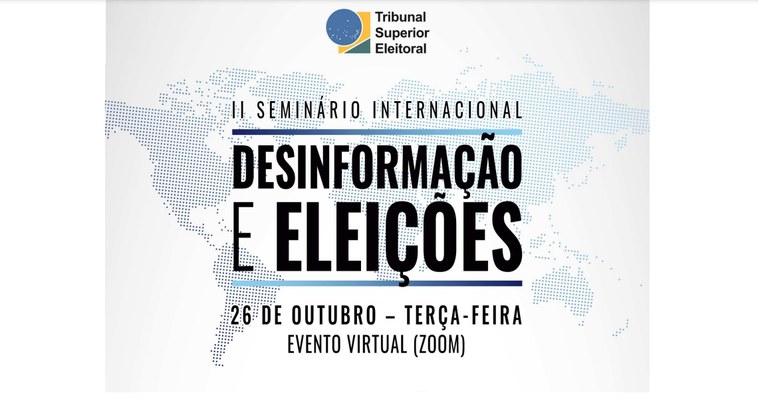 #ParaTodosVerem: Banner do evento, com o mapa-mundi no plano de fundo e o nome do seminário no c...