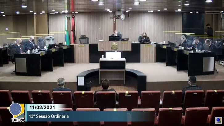 TRE-PB voto pesar falecimento senador José Maranhão #PraCegoVer: Corte Eleitoral paraibana em sessão ordinária.
