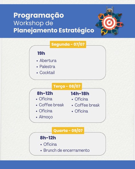 #PraTodosVerem: Card retangular com a programação do evento.