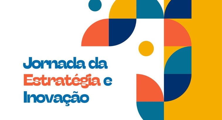Abertas inscrições para I Mostra de Iniciativas Inovadoras do TRE-PB #PraTodosVerem: Imagem traz a logomarca da Jornada da Estratégia e Inovação tendo elementos e le...