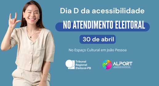 #PraTodosVerem: Imagem com fundo azul; à esquerda, mulher jovem sorrindo faz o sinal de “eu te a...