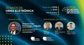 #PraTodosVerem: Na fotografia aparece o card do evento com fundo azul e as fotos do convidado e ...