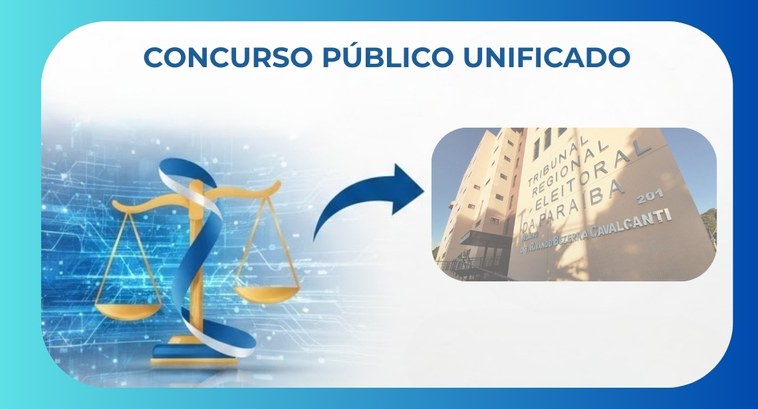 #PraTodosVerem: Na ilustração aparece no alto a expressão “Concurso Público Unificado” e abaixo,...