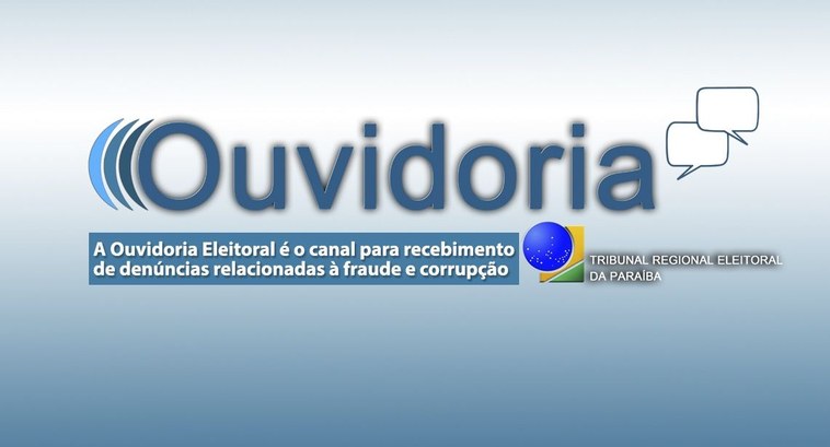 Ouvidoria: canal para recebimento de denúncias #ParaTodosVerem: Banner retangular com os logotipos da Ouvidoria e do Tribunal Regional Eleitora...