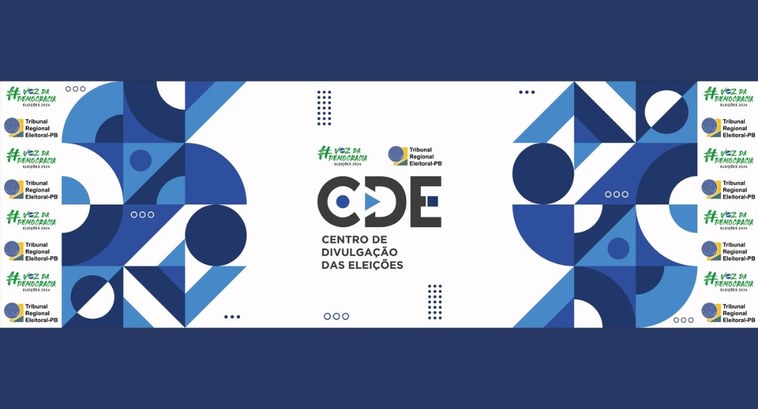 TRE-PB credencia imprensa para o Centro de Divulgação das Eleições 2024 #PraTodosVerem: Card retangular com o banner do Centro de Divulgação das Eleições.