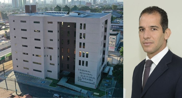 TRE-PB dará posse a novo juiz federal e suplente #PraTodosVerem: Na fotomontagem aparece à esquerda a fachada do Edifício-sede do Tribunal Region...