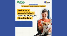 #PraTodosVerem: Card retangular, com a logomarca das Eleições 2024; a logomarca da Justiça Eleit...
