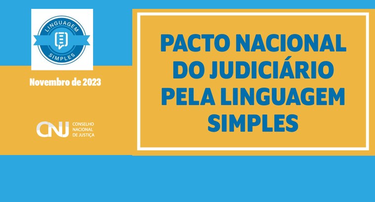 TRE-PB inicia implentação do uso de Linguagem Simples #ParaTodosVerem: Banner do pacto nacional pela linguagem simples