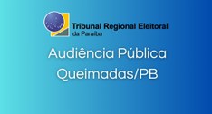 #PraTodosVerem: Card retangular com o logotipo do Tribunal Regional Eleitoral da Paraíba no cent...
